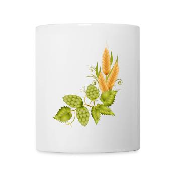 Hopfen und Malz Grundlage zum Bier brauen - Tasse - Weiß - Vorne