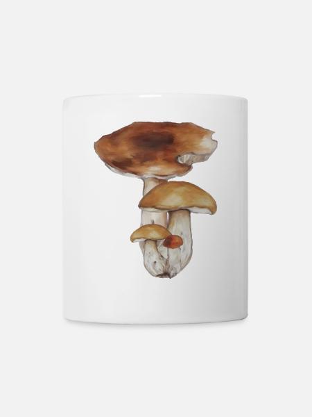 Champignon Forêt Motif Aquarelle - Mug blanc - blanc
