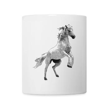reiterinnen, Hauspferd aufsteigend, reiten - Tasse - Weiß - Vorne