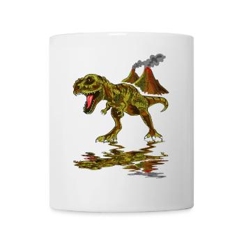 Dinosaurier Vulkan - Tasse - Weiß - Vorne