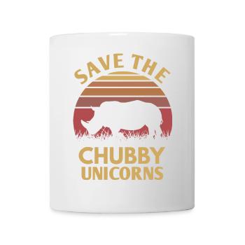 Save the Chubby Unicorns Design - Tasse - Weiß - Vorne