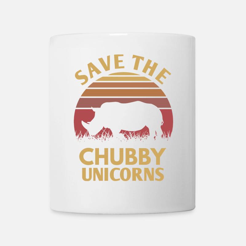 Save the Chubby Unicorns Design - Tasse - Weiß