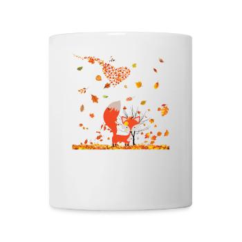Automne avec coeur et renard - Mug blanc - blanc - Devant