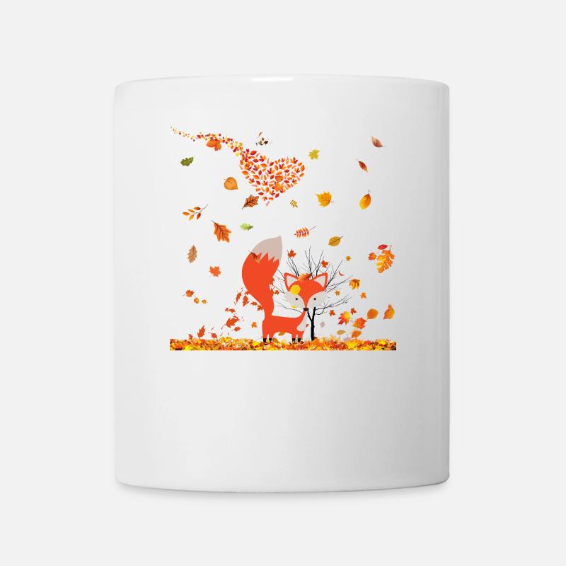 Herbst mit Herz und Fuchs - Tasse - Weiß