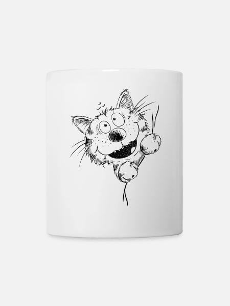 Drôle de chat rit - Mug blanc - blanc