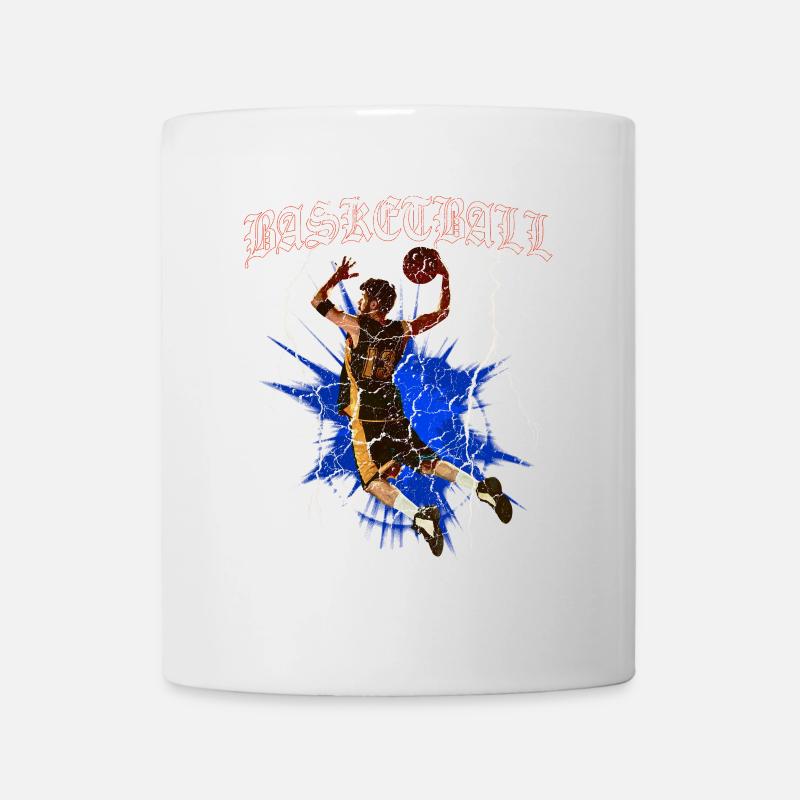 Blitz-Dunk: Elektrischer Basketball - Tasse - Weiß