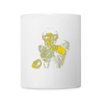 Index de la star du football jaune bleu - Mug blanc - blanc - Devant