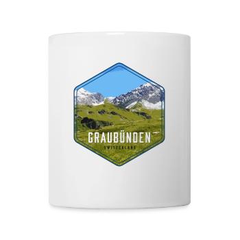 Graubünden Alpenpanorama - Tasse - Weiß - Vorne