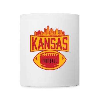 Kansas City Football Skyline Vintage - Tasse - Weiß - Vorne