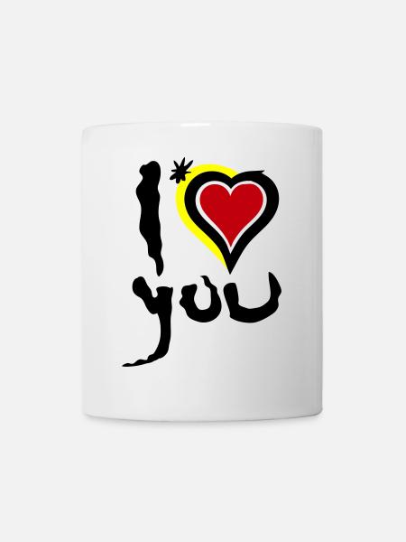 I love you Heart Abstract Art Valentine's Day - Mug - white