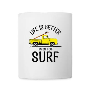 Life Is Better When You Surf – Retro Truck - Mug - white - Front