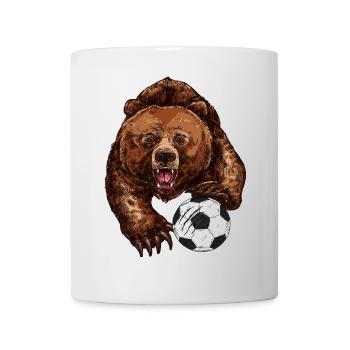 Bär mit Fußball - Tasse - Weiß - Vorne