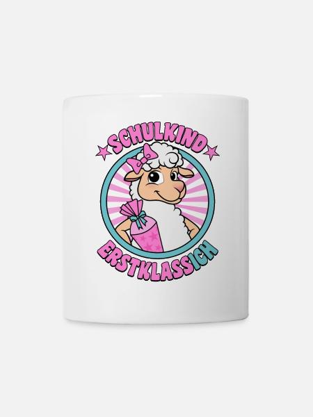 Schulkind Erstklassich Schäfchen Einschulung - Tasse - Weiß