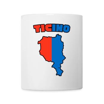 Ticino Karte Rot-Blau - Tasse - Weiß - Vorne