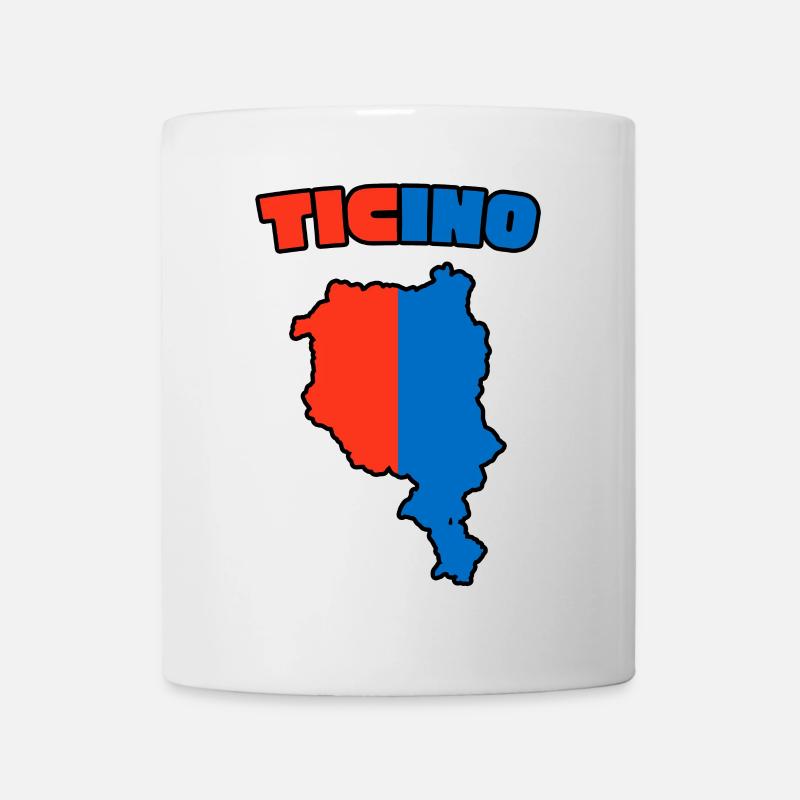 Ticino Karte Rot-Blau - Tasse - Weiß