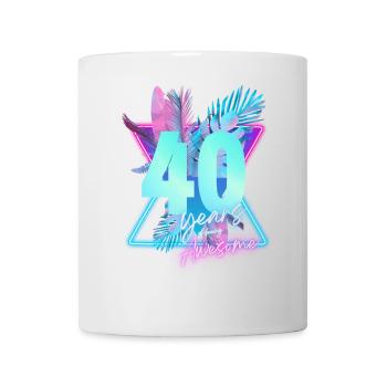 40 Jahre Neon Retro Feier - Tasse - Weiß - Vorne