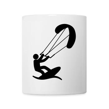 Kitesurfer Kite Surfer Welle Wasser Wind - Tasse - Weiß - Vorne