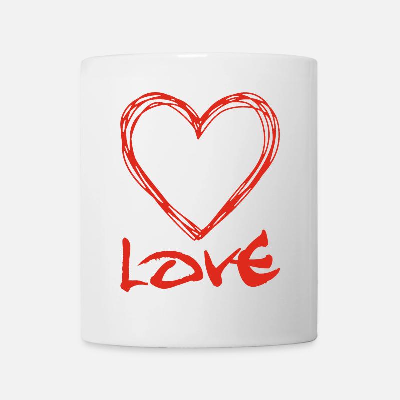 Coeur graffiti rouge - Mug blanc - blanc
