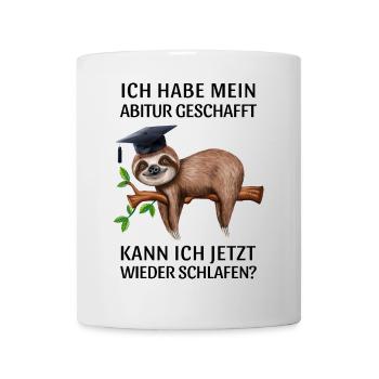 Abitur geschafft lustiges Faultier Abi Motto - Tasse - Weiß - Vorne