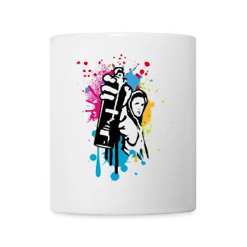 cooles Street Art Motiv Sprayer im Graffiti Stil - Tasse - Weiß - Vorne