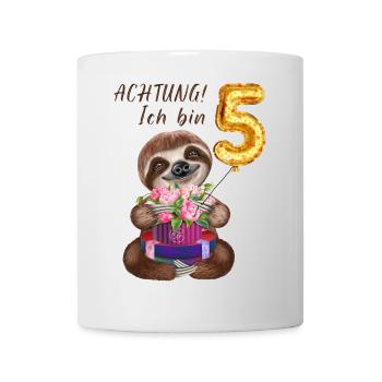 Ich bin Fünf Faultier zum 5. Geburtstag - Tasse - Weiß - Vorne