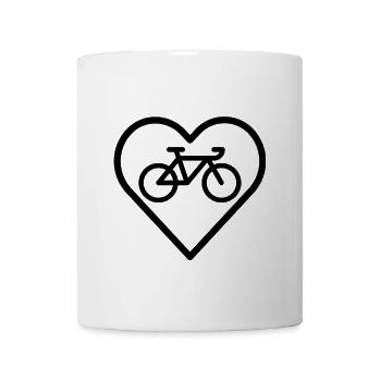 Fahrrad im Herz - Tasse - Weiß - Vorne