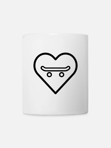 Skateboard dans le cœur - Mug blanc - blanc