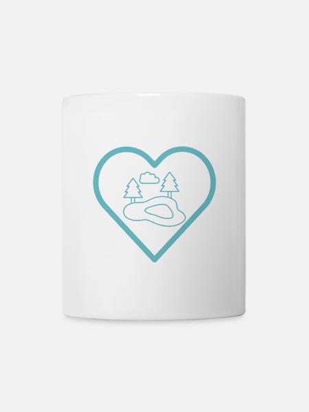 Étang au cœur - Mug blanc - blanc