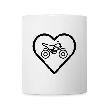 Motorrad im Herz - Tasse - Weiß - Vorne
