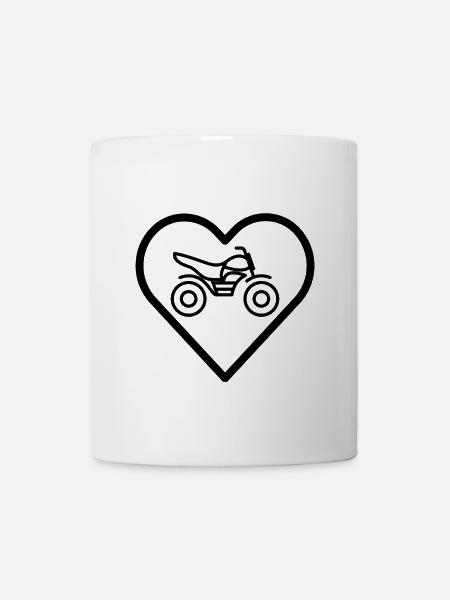 Motorrad im Herz - Tasse - Weiß