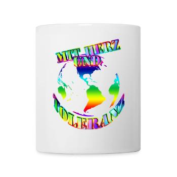 avec cœur et tolérance Monde - Mug blanc - blanc - Devant