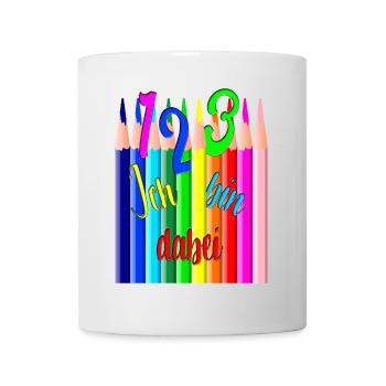 Retour à l’école123 Je fais des crayons de couleur colorés - Mug blanc - blanc - Devant