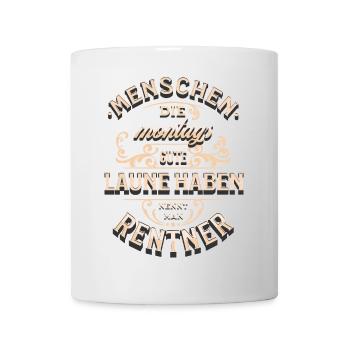 Menschen die montags gute Laune haben Rentner - Tasse - Weiß - Vorne
