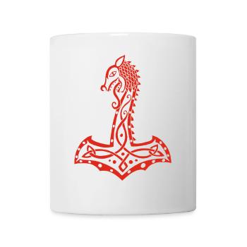 Red Wolf and Thor's Hammer - Mug - white - Front