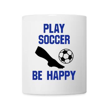 Jouer au football, être heureux (partie d’une jambe, football) - Mug blanc - blanc - Devant
