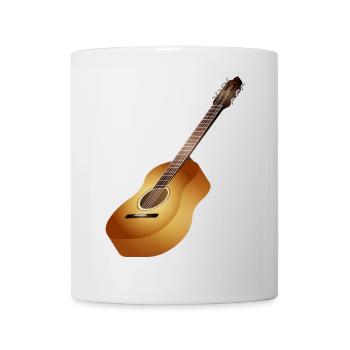 belle guitare acoustique 3D dans des tons chauds - Mug blanc - blanc - Devant