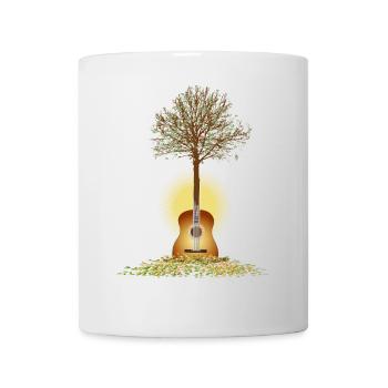 radiant surreal guitar motif with tree - Mug - white - Front