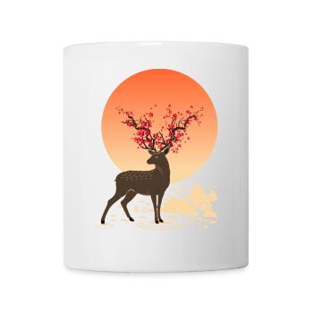 Hirschgeist | Schützen Sie Sika Hirsche - Tasse - Weiß - Vorne