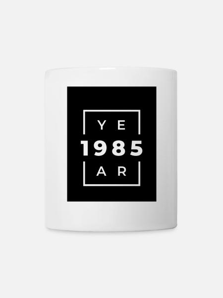 Design Année 1985 avec Cadre Minimaliste - Mug blanc - blanc