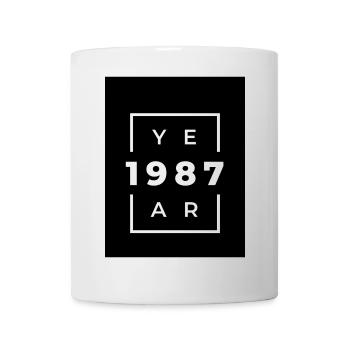 Design Anniversaire 1987 Minimaliste - Mug blanc - blanc - Devant