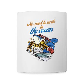 Pencil shark in ocean adventure - Mug - white - Front