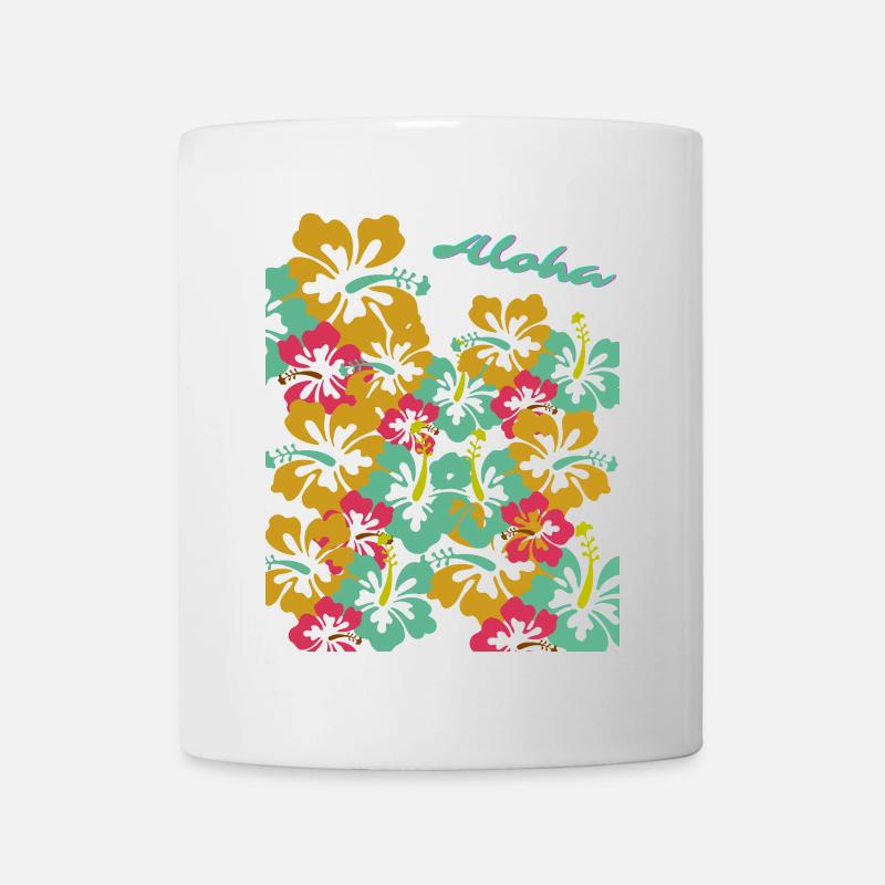 Aloha Hibiscus Thème des vacances hawaïennes - Mug blanc - blanc