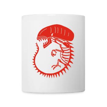 Squelette de monstre extraterrestre rouge - Mug blanc - blanc - Devant
