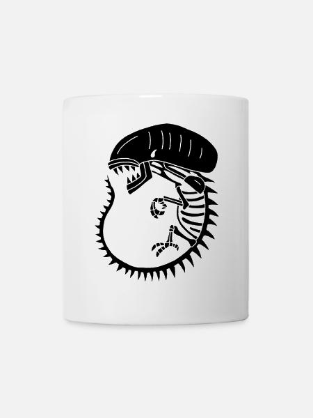 Squelette de monstre extraterrestre noir - Mug blanc - blanc