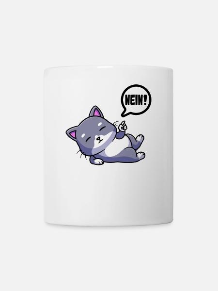 Schlafendes Kätzchen Träumerin - Tasse - Weiß