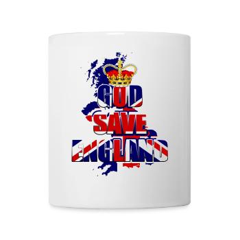 Dieu protège l’Angleterre Drapeau de la Couronne Grand Bitannia - Mug blanc - blanc - Devant