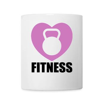 Kettlebell design in purple heart - Mug - white - Front