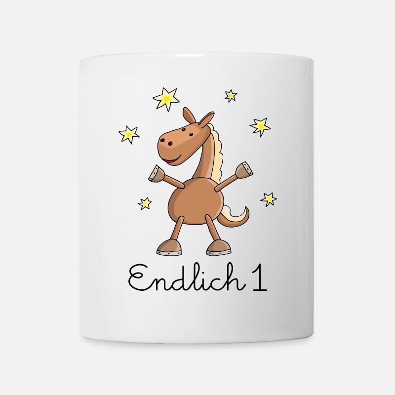 Pferd "Endlich 1." Erster Geburtstag - Tasse - Weiß
