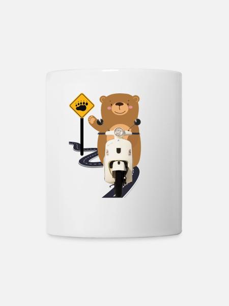 Moped Brown Bear - Mug - white