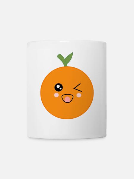 Kawaii Orangen Kawaii Früchte Kawaii Obst - Tasse - Weiß
